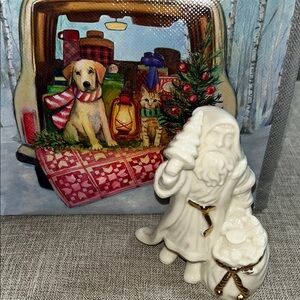 Lenox White and Gold Holiday Decor Santa